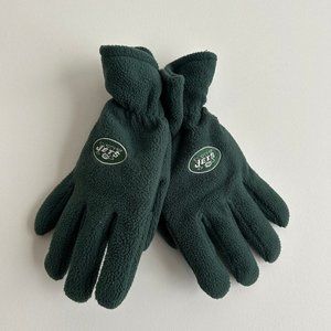 Football Green & White NFL New York Jets Fleece Gloves Adult